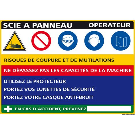 Panneau Fiche de Poste Scie à Panneau (C1124) - Aluminium 2 mm - 420 x 300 mm