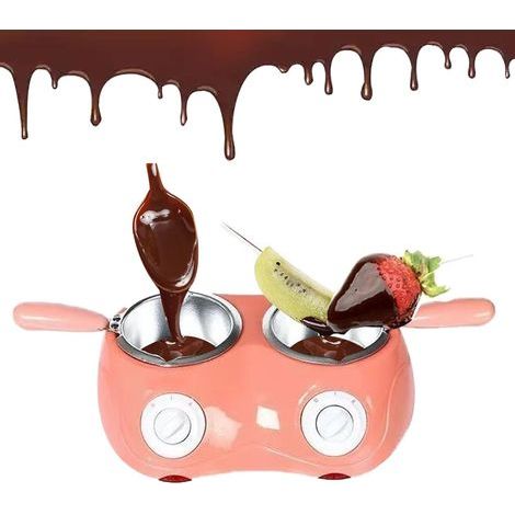 Machine À Chocolat Électrique À Température Constante, Double Cuve, avec Moules À Faire Soi-même, pour Faire Fondre Beurre, Fromage Et Crème.,Pink (1/5)