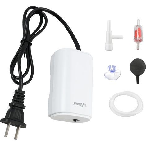200 L/H Pompe à Air Ultra-Silencieuse pour Aquarium,Aérateur Puissant pour Aquariums Jusqu'à 100 l avec Accessoires Complets, Moteur économe en énergie et Durable (1/5)