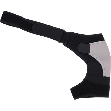 Attelle d'épaule respirante absorbant la sueur, couche de rembourrage épaisse, enveloppe de soutien de Compression universelle pour la récupération, noir et gris (1/5)