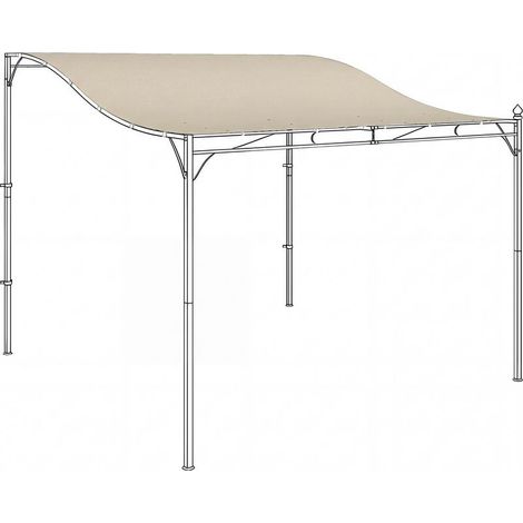 Roofing of replacement for pergola, protection solar for roof of patio, tarp of replacement for pavillon of 3 x 3 m, 298 x 293 cm, white cream (1/5)