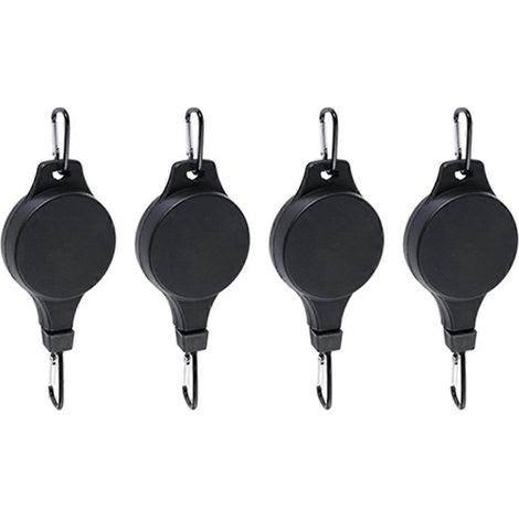 Poulie de suspension rétractable pour plantes, poulie réglable (4 pièces) NOIRE (1/5)