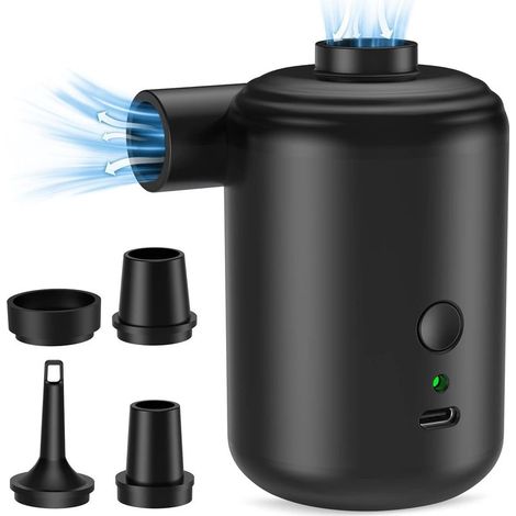Pompe à Air Électrique Gonfleur Dégonfleur, Pompe à Air Rechargeable 4000 mAh avec 4 Buses pour Matelas, Portable Pompe à Air pour Pneumatique, Matelas Gonflables, Pataugeoire,Anneau de Natation (1/5)