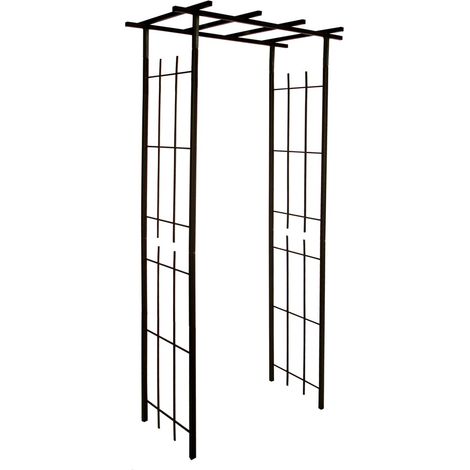 Pergola en fer époxy vieilli 97x40x198 cm – Support pour plantes grimpantes – Résistante aux intempéries et UV – Montage rapide par emboîtement - car20