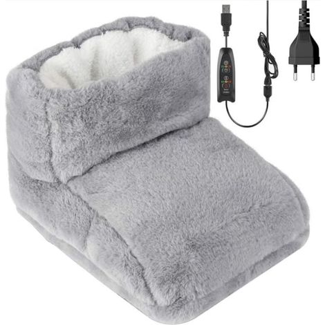 Chauffe-pieds électrique, Couverture chauffante, Chauffe-pieds électrique avec doublure lavable, réglage de la chaleur par télécommande, 3 réglages de chauffage, Gris-RAPANDA (1/4)