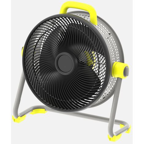 ABRILA - Ventilador Industrial Corintio 100W  3 Aspas  3 Velocidades  Orientable  62x63x25 cm  Amarillo/Negro (1/3)