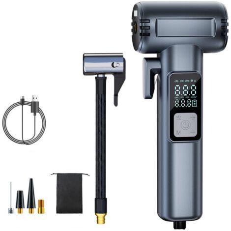 Portable Cordless Air Compressor - Smart Tire Inflator for Car/Motorcycle/Bike with 5 LED Modes, USB Charging, SOS Safety, Mini Pump (1/5)