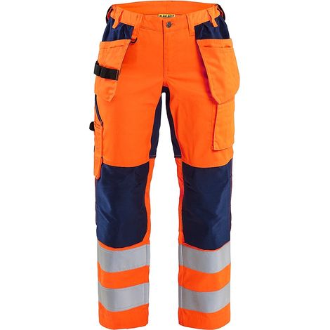 Pantalon de travail haute visibilité stretch femme 7163 - Orange/Marine L - FR(44) - SE(C42) - Standards