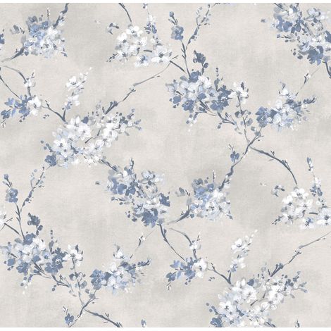 papier peint fleurs bleu gris - Sanders & Sanders (1/3)