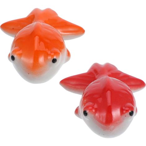 Poissons décoratifs en céramique, design moderne avec un charmant effet flottant, adaptés à la décoration de jardin extérieur, ensemble de 4 pièces. (1/5)