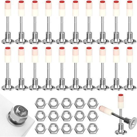Lot de 50 clous pour pistolet à clous, clous pour murs en béton, contient 50 écrous M8, diamètre 7,3 mm, pistolet à clous, pistolet à clouer multi-usages, pistolet à clouer pour acier et béton pour (1/4)