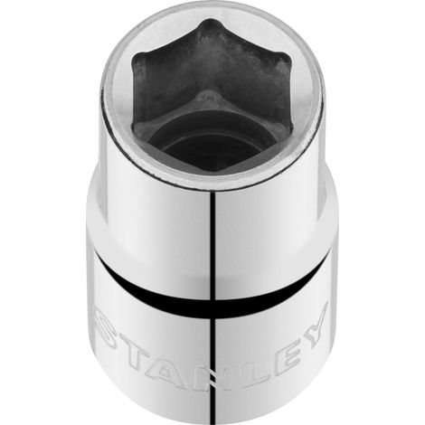 Stanley, vaso hexagonal 1/2" 13mm, herramienta profesional para mecánica y mantenimiento, perfil 6 caras, acero resistente, precisión garantizada, gris (1/3)