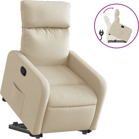 Maison Exclusive - Relaxsessel mit Aufstehhilfe Creme Stoff