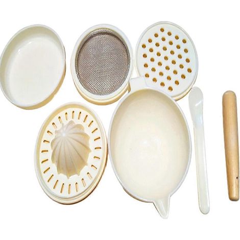 Mixeur Bébé Manuel - Hachoir Aliments Bébé avec Filtre Abrasif et Presse-Fruits Artisanal (1/4)