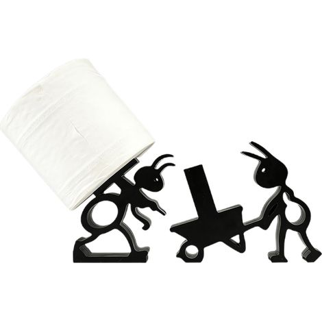 Lot de 2 Supports de Papier Toilette Amusants en Forme de Fourmi, Organiseur de Rouleaux 3D Autonome (Style Brouette), Décoration Fantaisiste pour Salle de Bain (1/5)