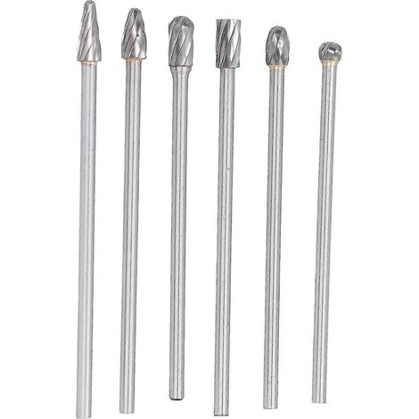 Kit de 6 pièces pour le rodage des culasses 85HRA, comprenant un jeu de rectification et des aiguilles de meulage en carbure de tungstène. (1/3)