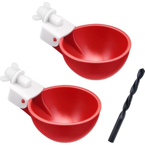 Abreuvoir Poules 2 Pièce, DIY Abreuvoirs Automatiques Kit, Abreuvoir Poule avec scie à Trou de pour Poussins Canards Oies Dindes ou Lapins (1/5)