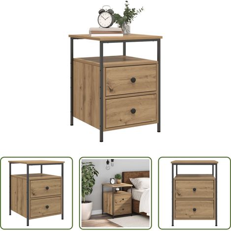 vidaXL Nachttisch Eiche - Nachttisch Artisan-Eiche 44x45x60 cm Holzwerkstoff (1/5)