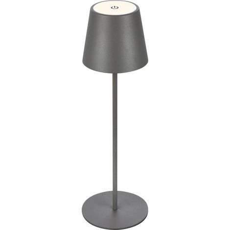 Lampada da tavolo Briloner USB ø12 38h grigio