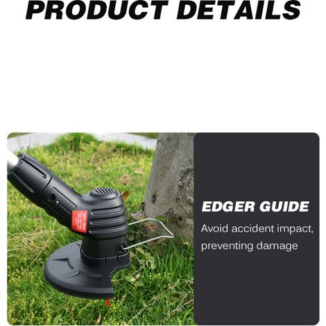 Tondeuse Électrique Sans Fil Portable Légère Coupe-Bordures Débroussailleuse Rechargeable avec 4 Lames Plastique et 1 Lame Acier Inoxydable et Tige Télescopique (1/4)
