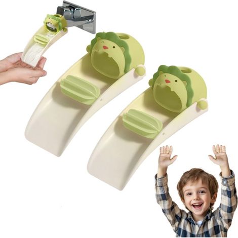 2-Piece Child-Friendly Faucet Extension, Child-Friendly Faucet Extender, Silicone Faucet Extension, Multifunctional Faucet Extension for Children, for Kitchen and Bathroom Faucets (1/5)