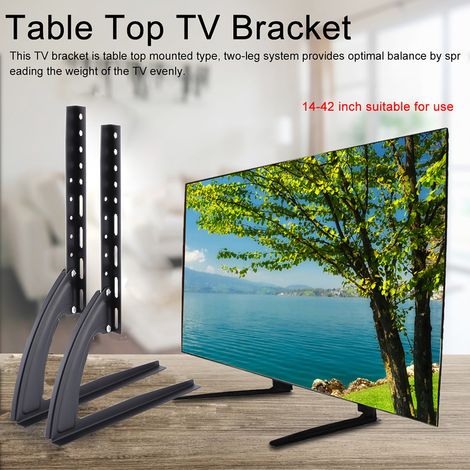 Support en acier noir pour écran plat LED/LCD TV, support de table (14-42 pouces) (1/5)