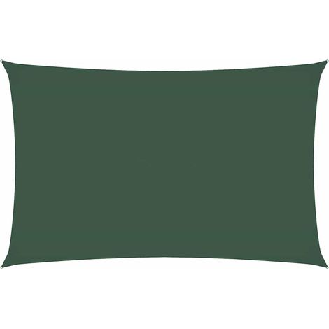 Vela Parasole  Telo Ombra  Parasole a Vela Oxford Rettangolare 2,5x5 m Verde Scuro (1/4)