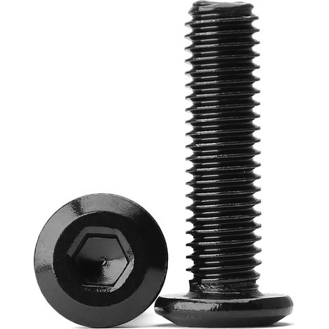 M8 Boulons à Tête Plate Hexagonale à Douille de Taille en Acier Inoxydable 304, Avec Finition Noire Oxydée, Vis de Connexion Pour Meubles, Filetage Complet, M845 (10 Pièces) (1/5)