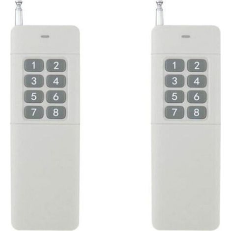 Mando a distancia RF de alta potencia y largo alcance, 4/6/8/12 canales, 433 MHz, alcance de 3000 m, compatible con iluminación. Incluye funda protectora (2 unidades). (1/4)