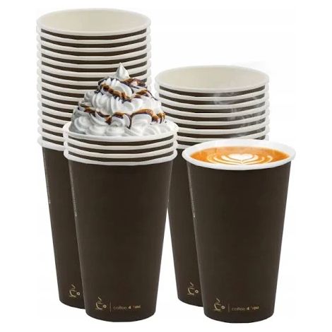 Bicchieri di carta da 400 ml, 100 pezzi, coffee 4 you, ecologici. (1/5)