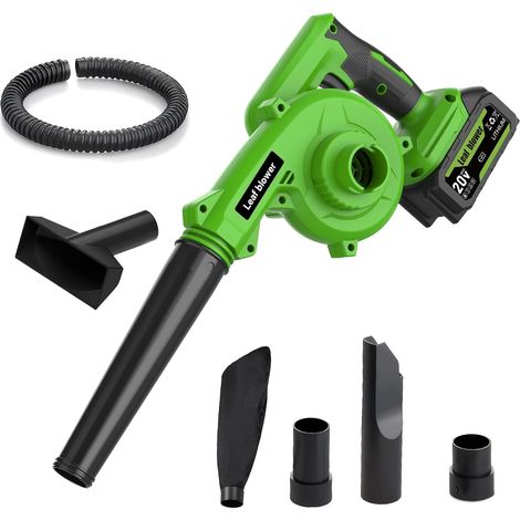 Souffleur de Feuilles sans Fil 20V 2-en-1, Aspirateur Souffleur Batterie 150 MPH, Batterie 4Ah, Vitesse Variable, pour Jardin Terrasse Garage Voiture (1/5)