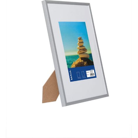 Cadre photo A4 argent aluminium élégant (1/5)