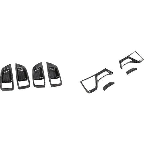 Für Mitsubishi Pajero Sport 2020: 4 Türgriffblenden aus ABS in Carbonfaser-Optik und 4 Lenkradblenden (1/5)