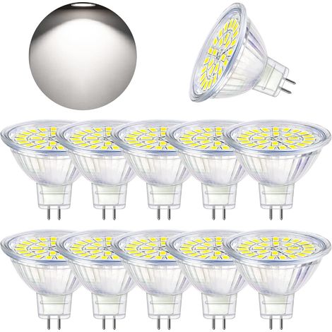 Ampoule LED GU5.3 Blanc Froid 6000K, MR16 LED 12V 5W Equivalent à 50W Halogène, Ampoules LED Spot Non Dimmable, Lot de 10 (1/5)