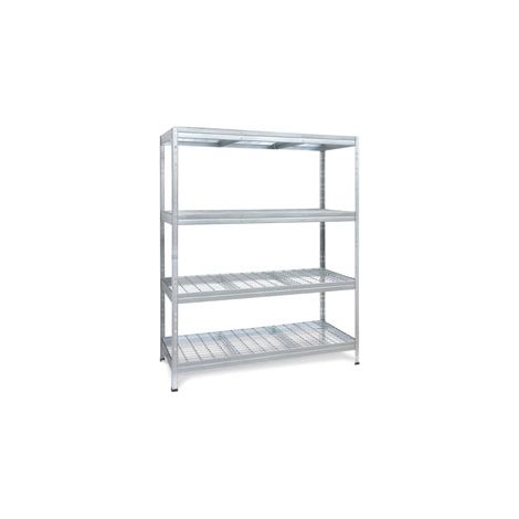 ESTANTERIA METAL GALVANIZADO 4 ESTANTES DE REJILLA
