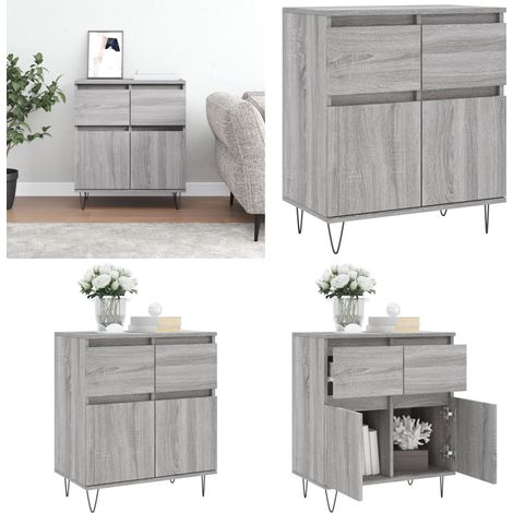 Sideboard Grau Sonoma 60x35x70 cm Holzwerkstoff - Holzwerkstoff - Beistelltisch (1/5)