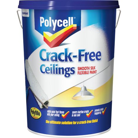 Polycell Crack Free Ceilings Flexible Paint Smooth - Silk - 5 Litres