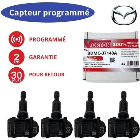 Sensor TPMS neumáticos Mazda preprogramado 433MHz - juego de 4 válvulas negro (BDMC-37140) (1/5)