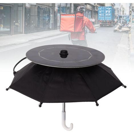 Mini parapluie de moto à faire soi-même avec panneau solaire de 10 W et mini parasol - Décoration artistique pour les livraisons de repas et supports de téléphone portable (1/5)
