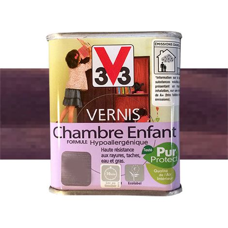 V33 – Vernis pour meuble et objet aspect ciré 0,25 L – Protection des boiseries intérieures – Pour chambres d'enfants