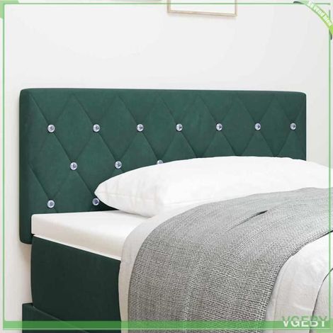 Tête de lit - Argyle - Velours vert foncé - LED intégrée - Hauteur réglable 78-88 cm (1/5)