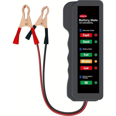 Testeur Batterie Voiture 12V Numérique 6 LED pour Alternateur et Affichage (1/4)