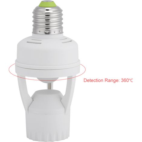 E27 Infrarot-Bewegungsmelder mit weißer PVC-Fassung – Automatische Steuerung von 110–240-V-LED-Leuchten (1/5)