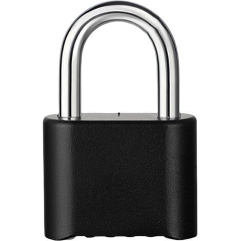 Robust, multifunctional, secure zinc alloy combination lock for indoor and outdoor use, short beam, black (1/5)