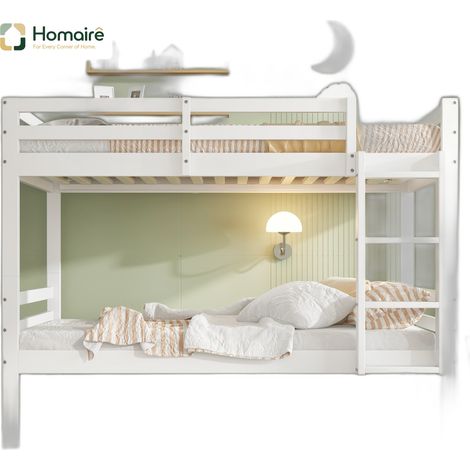 Bettgestell Weiß und Polyester 205 x 104 x 158 cm aus Holz HOMAIRE (1/5)