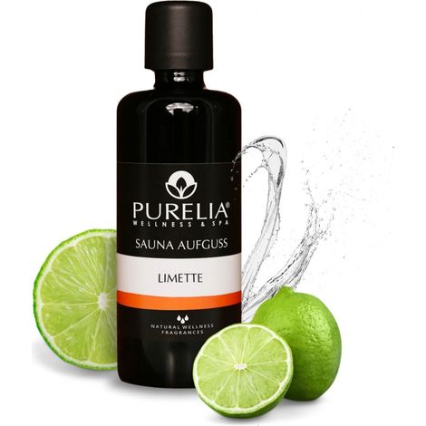 PURELIA Saunaaufguss Konzentrat Limette 100 ml natürlicher Sauna-aufguss - reine ätherische Öle (1/5)
