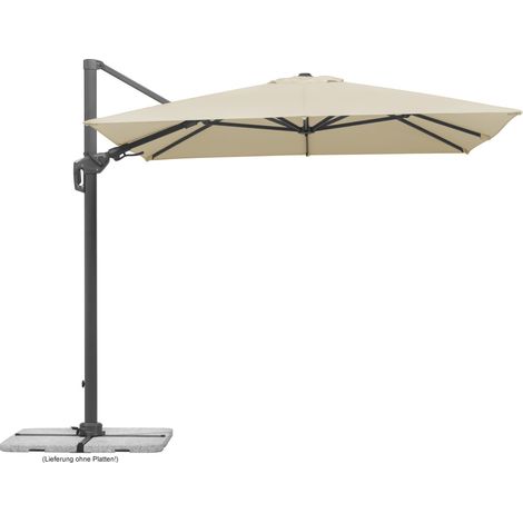 Schneider Ampelschirm Rhodos Twist natur 350 x 260 cm inkl. Sonnenschirmhülle Ampelschirm (1/5)