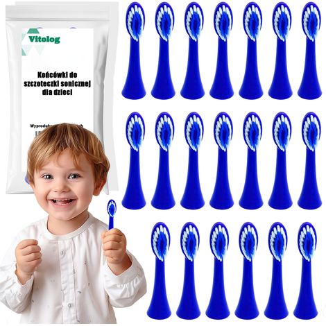 Testine di ricambio per spazzolino sonico per bambini, 20 pezzi. (1/5)