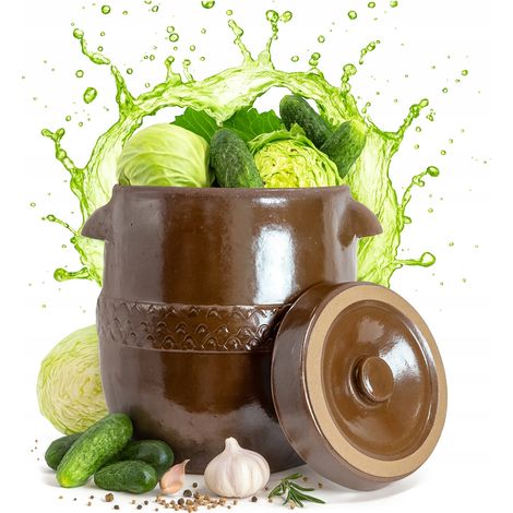 BARILE IN GRES 10l tradizionale in gres PER SOTTACETO DI CETRIOLI E CAVOLI (1/5)