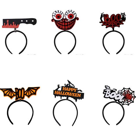 Headband Halloween - Lot de 6 Accessoires pour Costume - Pour Fête Thématique, Déguisement et Cosplay - Taille Unique (1/5)